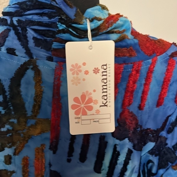 Blue colorful contemporary cardigan NWT size medium career classy - Picture 10 of 10
